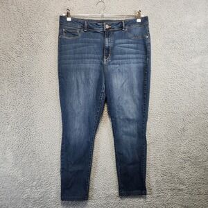 Jordache Super Skinny Jeans Womens‎ Size 16 (Fits 34x25) Medium Wash Cropped